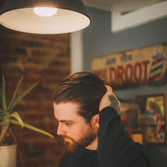 Shear Revival Crystal Lake pomade hair styling session demonstrating medium hold versatility