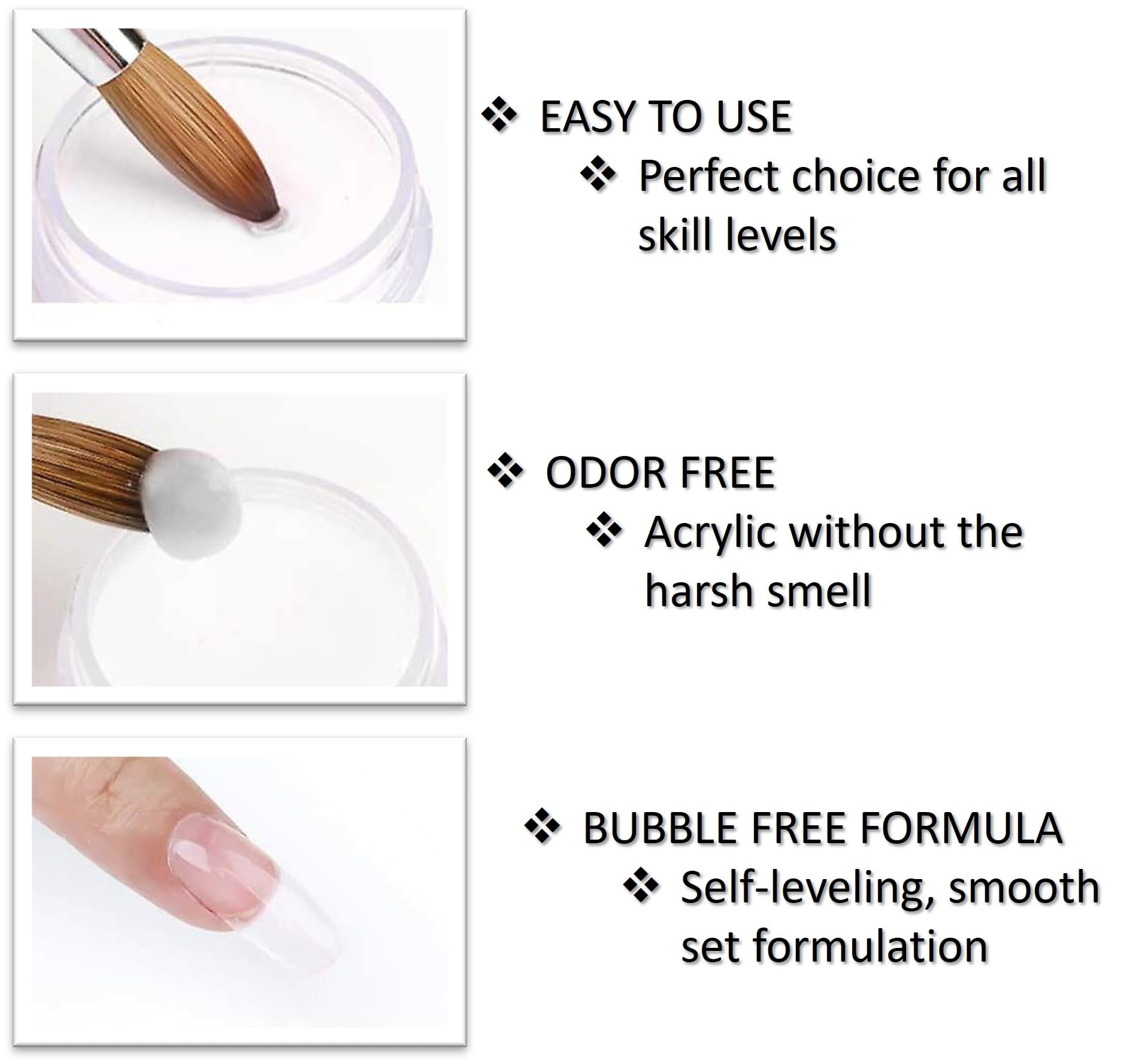 Sheba Nails odorless application demonstrates smooth flow like polish with minimal liquid.