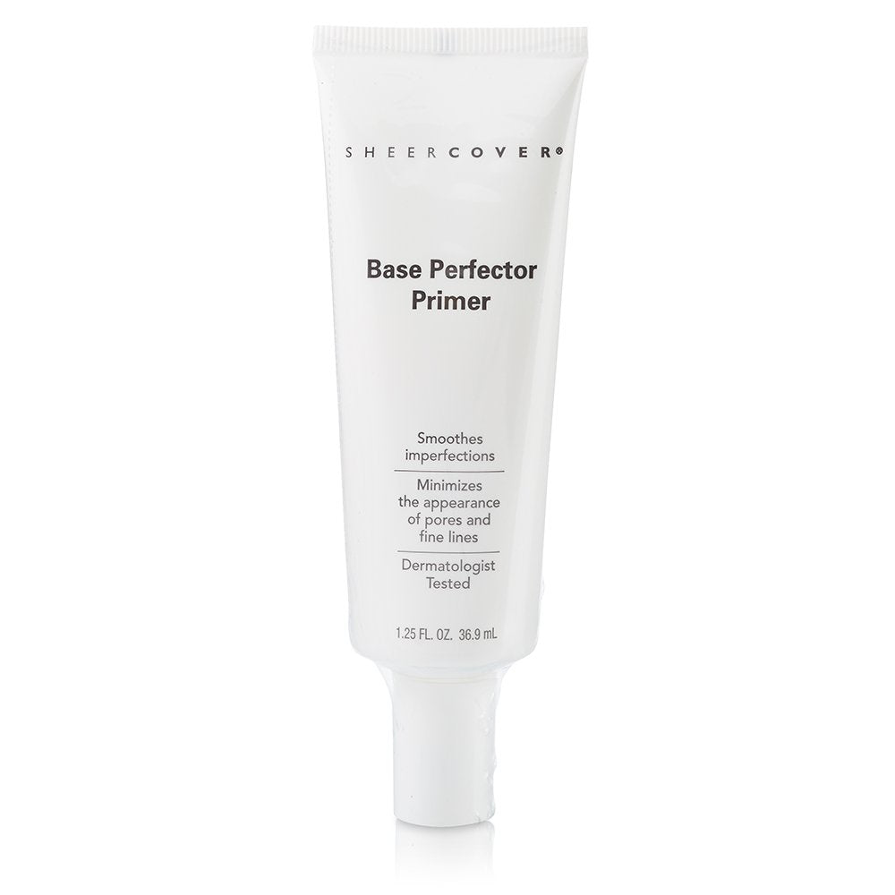 Close-up of skin after applying Sheer Cover Base Perfector Primer showing even finish