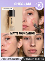 SHEGLAM foundation Porcelain swirl texture—creamy and blendable coverage.