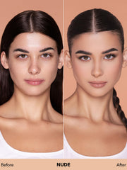 SHEGLAM foundation pump dispenses creamy liquid for easy, precise application.