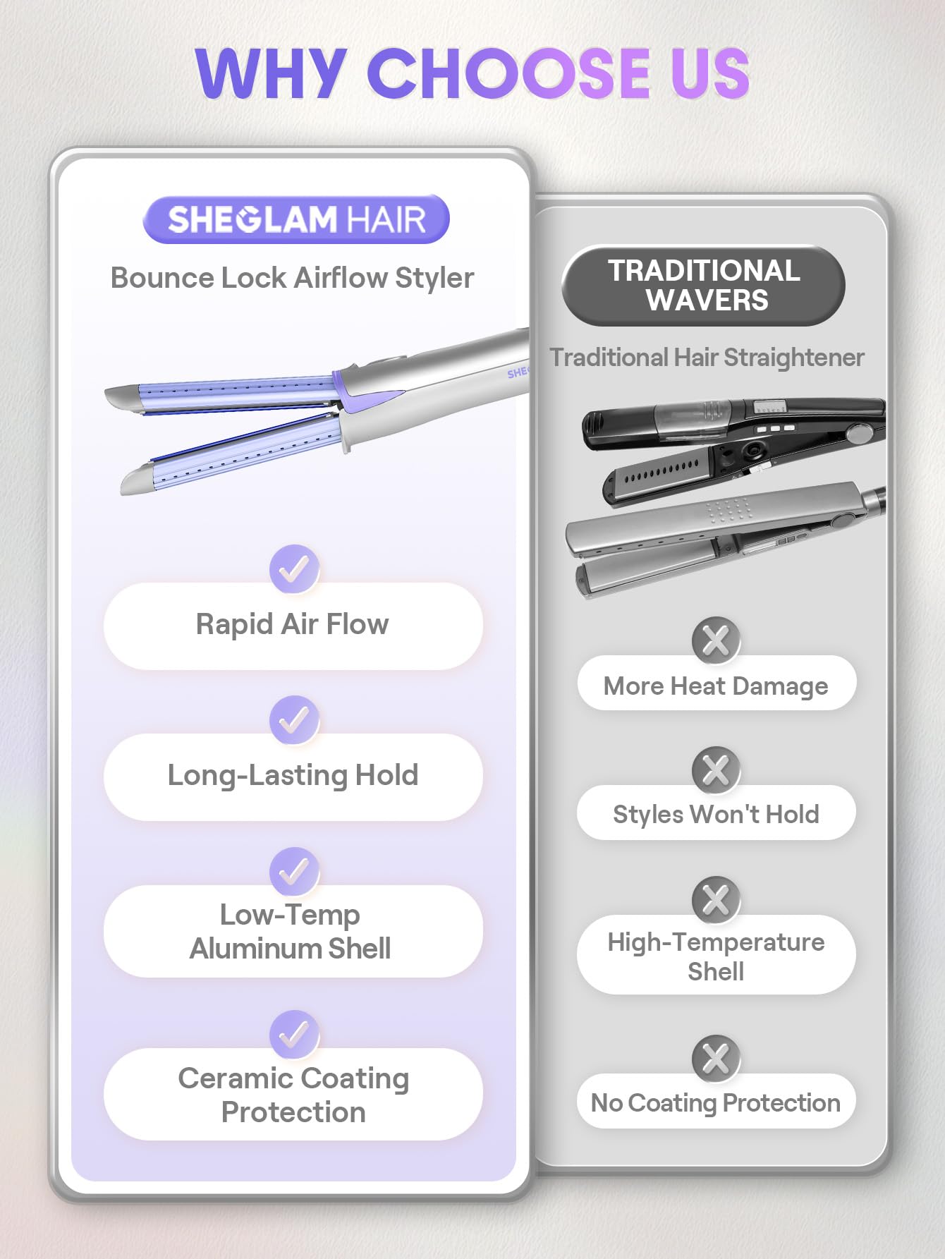 SHEGLAM Hair Cool Lock Airflow Styler 360 swivel cord for easy use