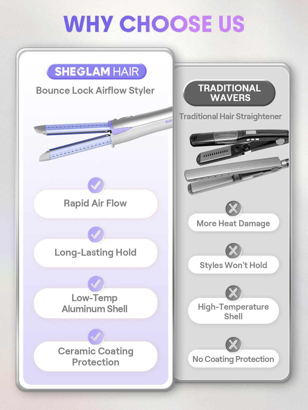 SHEGLAM Hair Cool Lock Airflow Styler 360 swivel cord for easy use