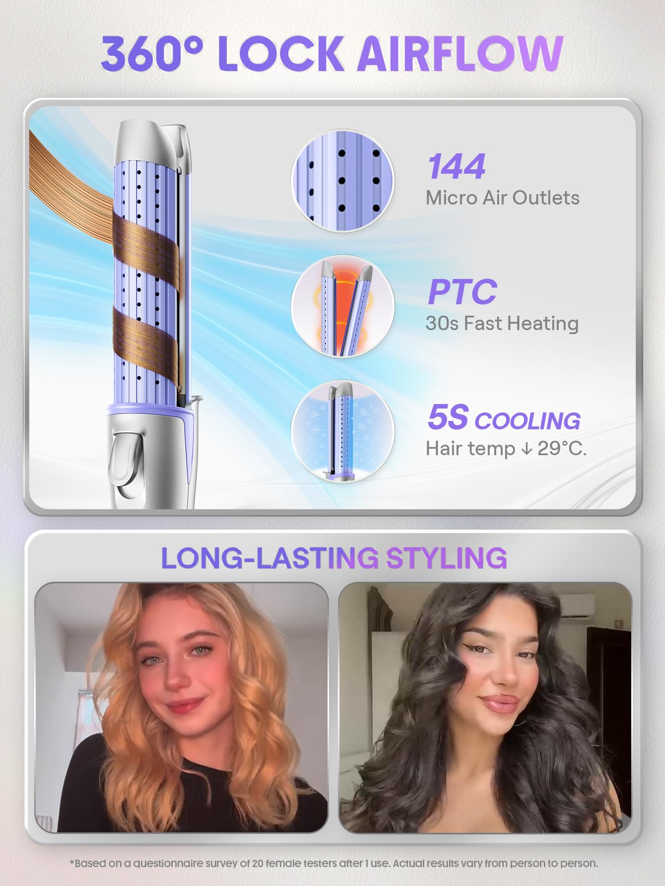 SHEGLAM Hair Cool Lock Airflow Styler 3D floating plates for smooth glide