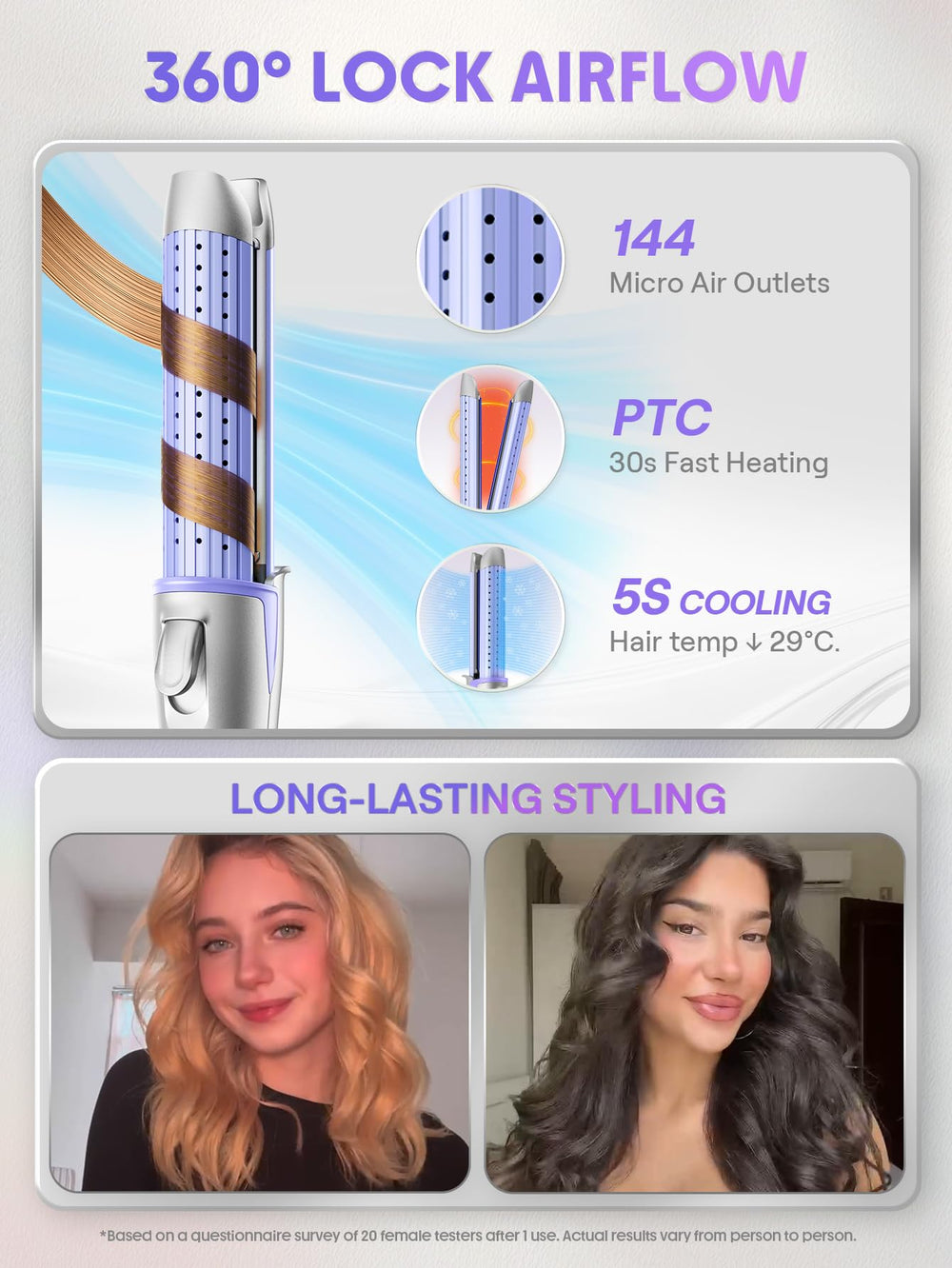 SHEGLAM Hair Cool Lock Airflow Styler 3D floating plates for smooth glide