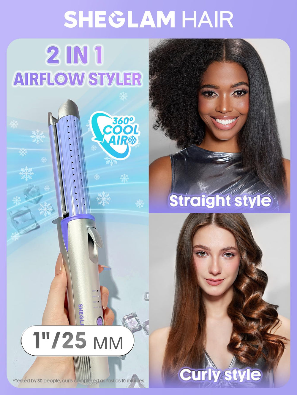 SHEGLAM Hair Cool Lock Airflow Styler dual PTC heating for consistent heat