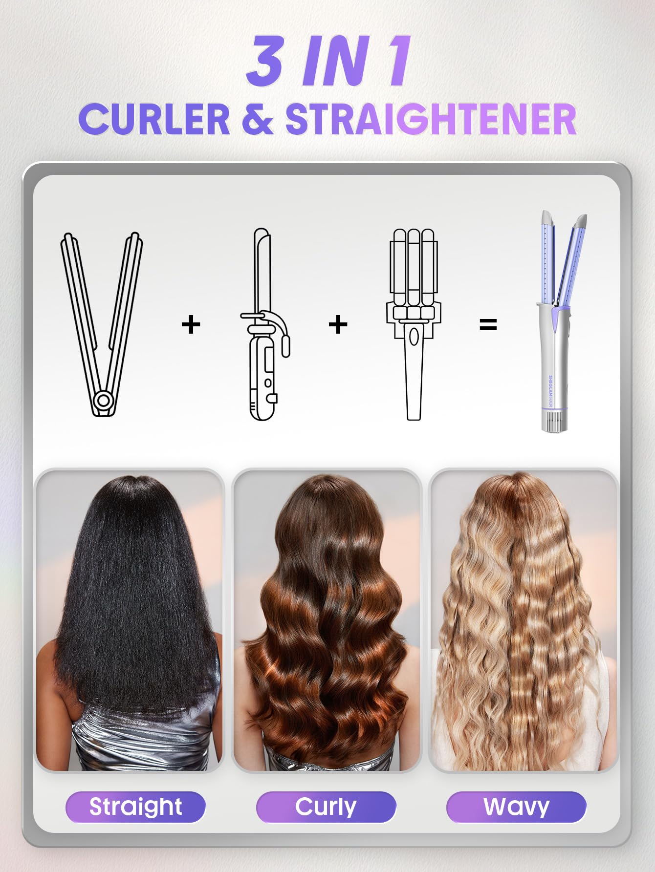SHEGLAM Hair Cool Lock Airflow Styler extended 5.5 inch plates speed curling