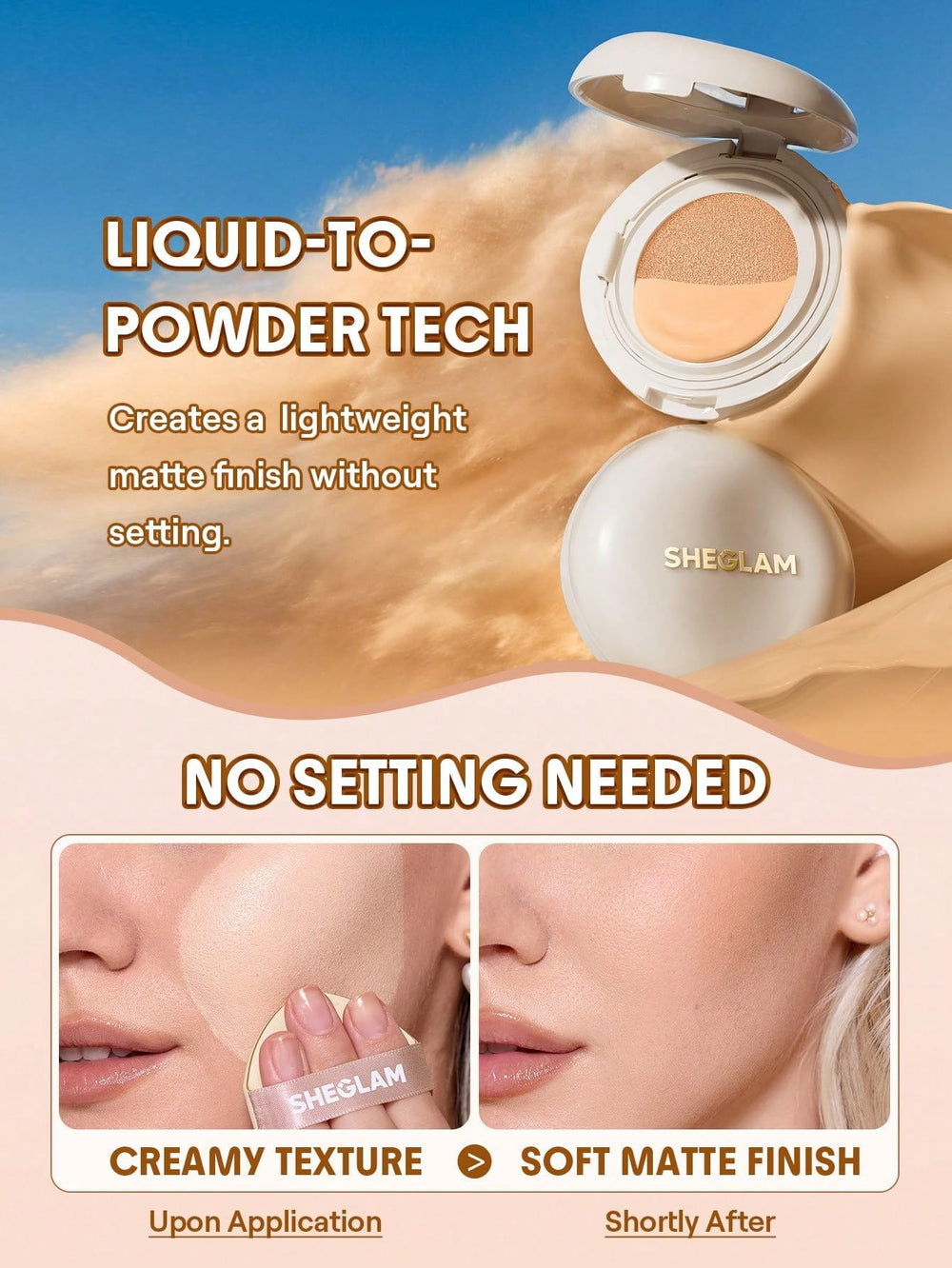 SHEGLAM Lock & Go compact open for on-the-go touch-ups.