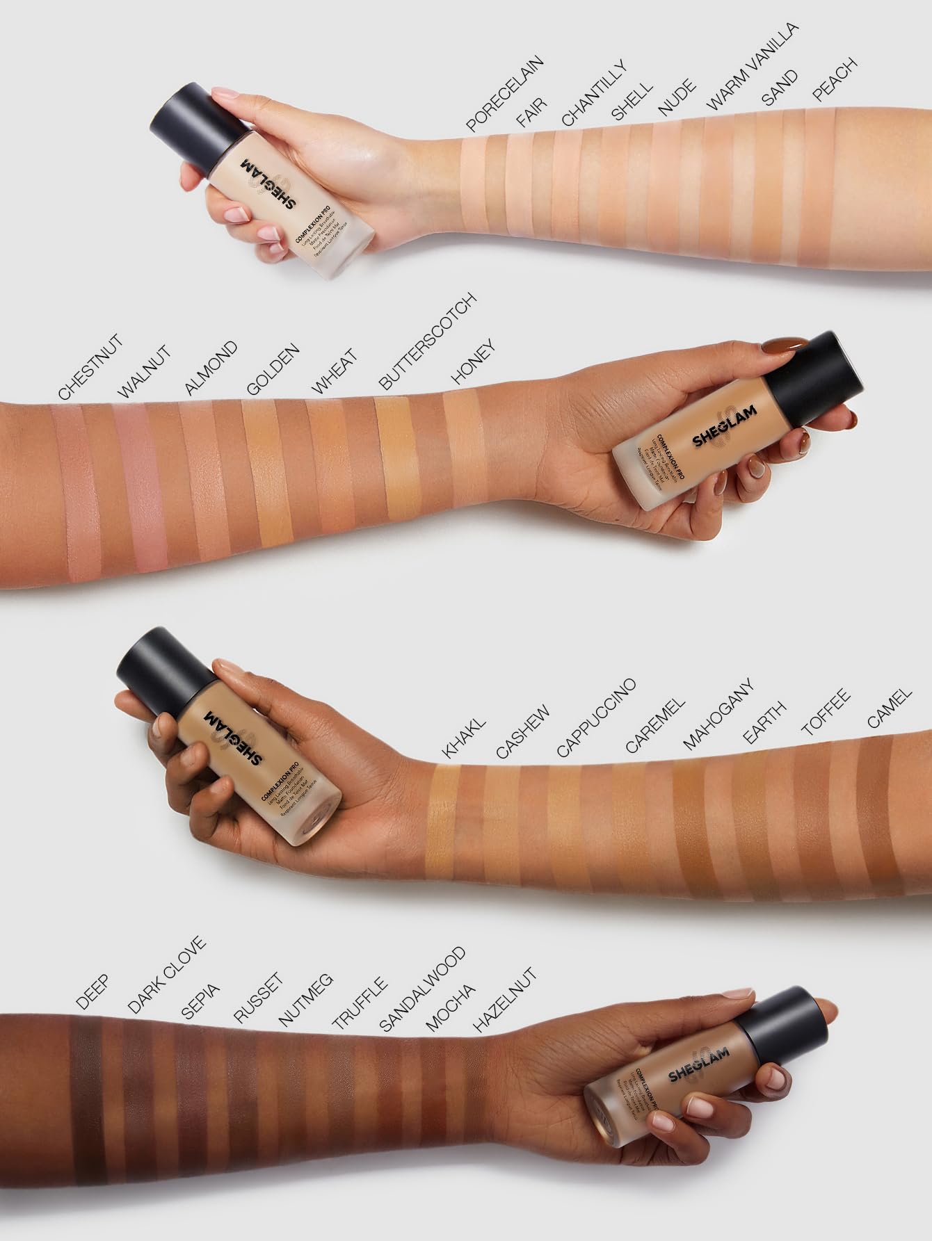 SHEGLAM long-wear foundation image demonstrating water resistance in outdoor lighting.