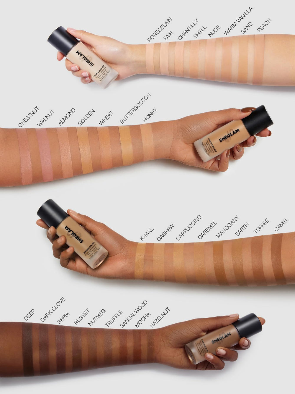 SHEGLAM long-wear foundation image demonstrating water resistance in outdoor lighting.