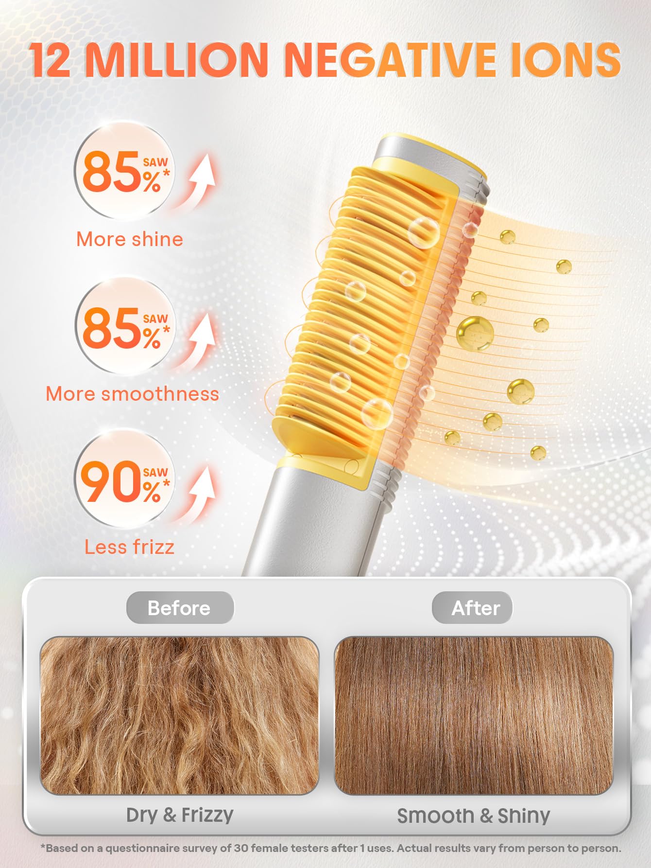 SHEGLAM Straightener Brush 24K gold ionic comb for frizz control.