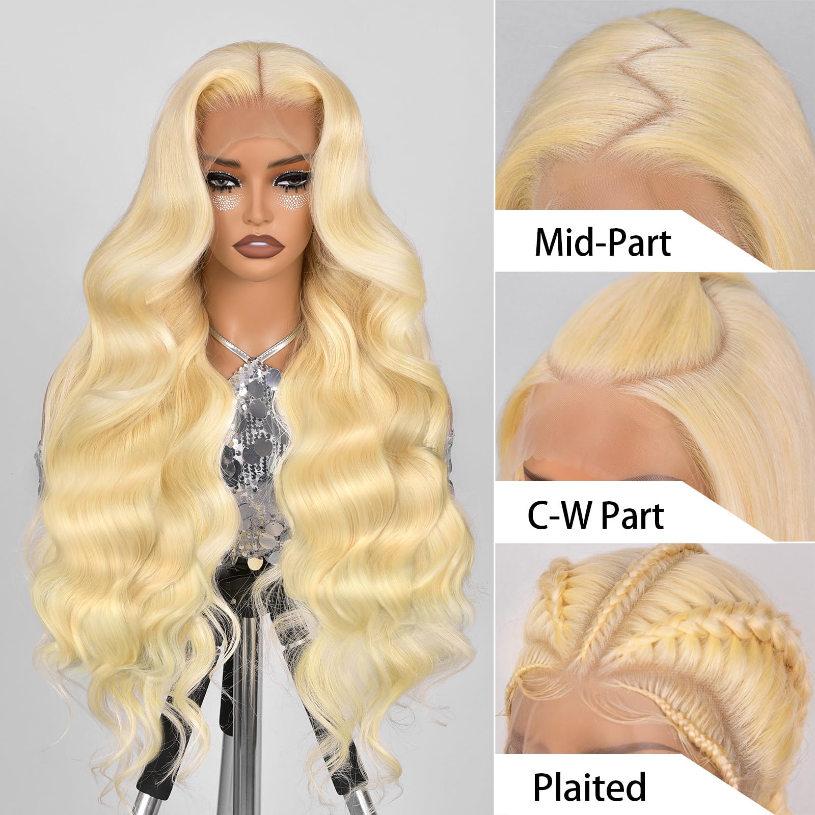 ShengCai 613 wig body wave close-up highlights soft, tangle-free texture.