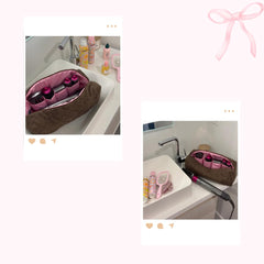 Sherpa travel bag brown and pink tone design for stylish portability
