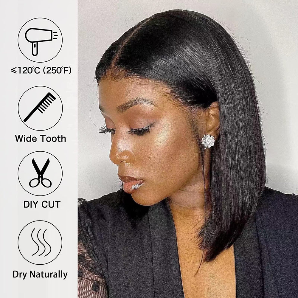 Shesbeauty wedding-occasion bob wig worn by model for an elegant look.
