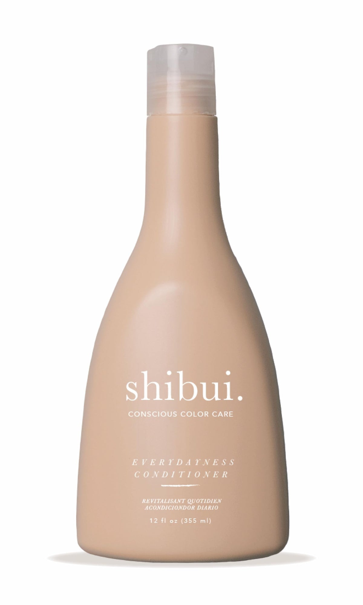 Shibui Everydayness conditioner bottle showing lightweight hydration for fine to medium hair