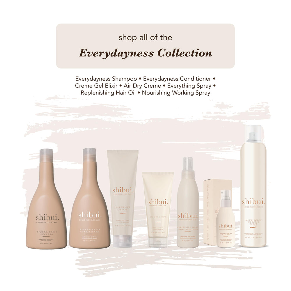 SHIBUI Nourishing Working Spray packaging communicates sustainable, toxin-free daily styling.