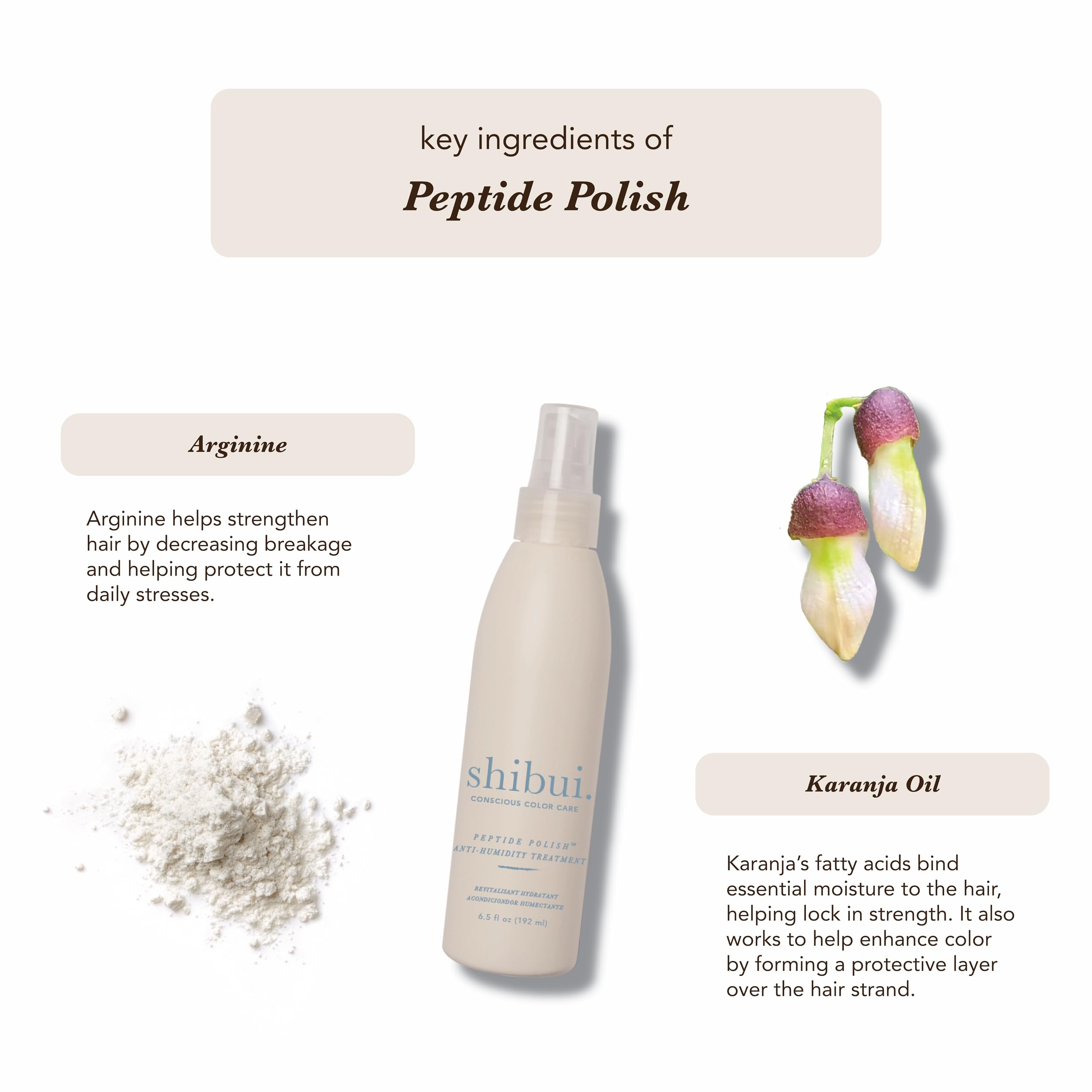 SHIBUI Peptide Polish shine close-up highlights radiant gloss on hair.