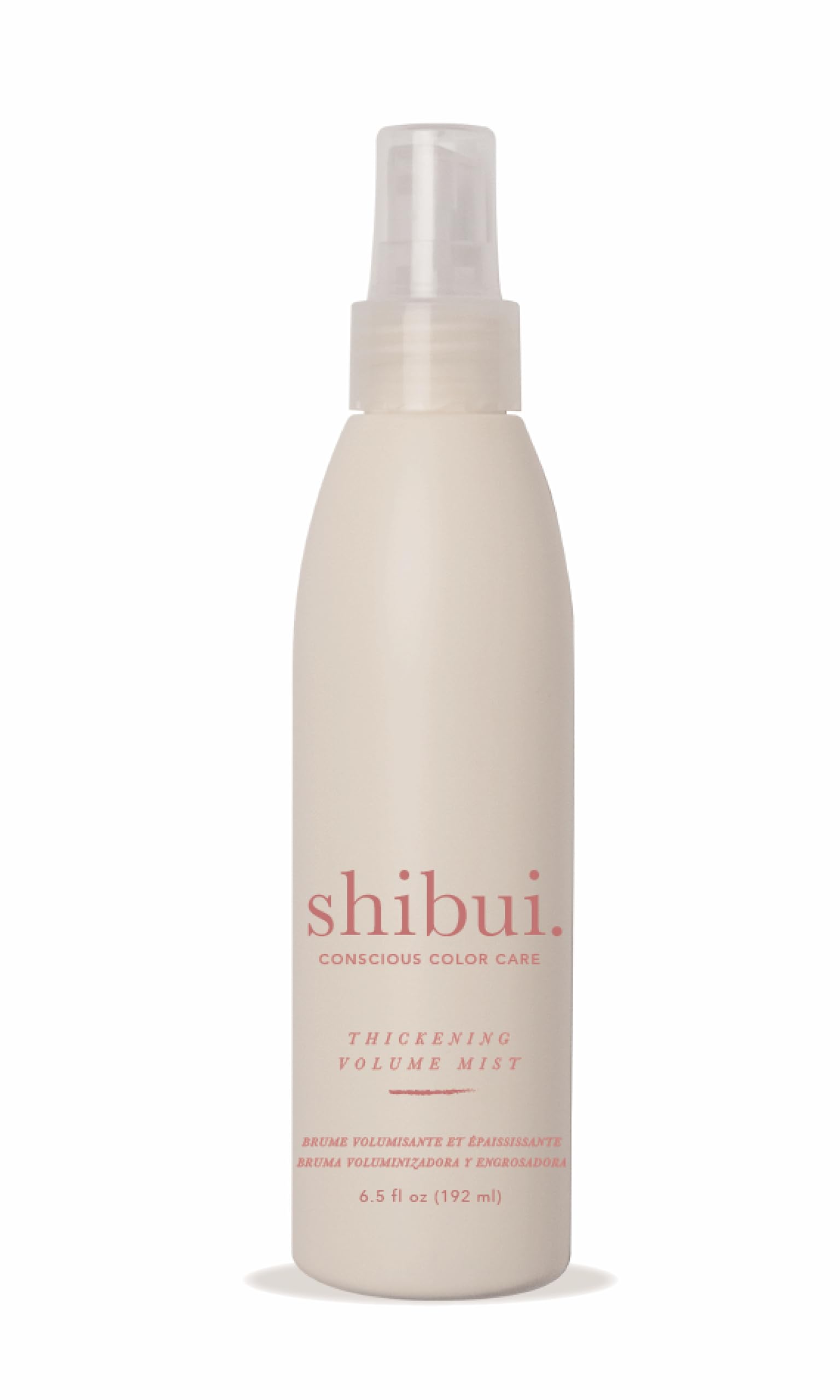 SHIBUI Thickening Volume Mist bottle adds light body for fine hair.