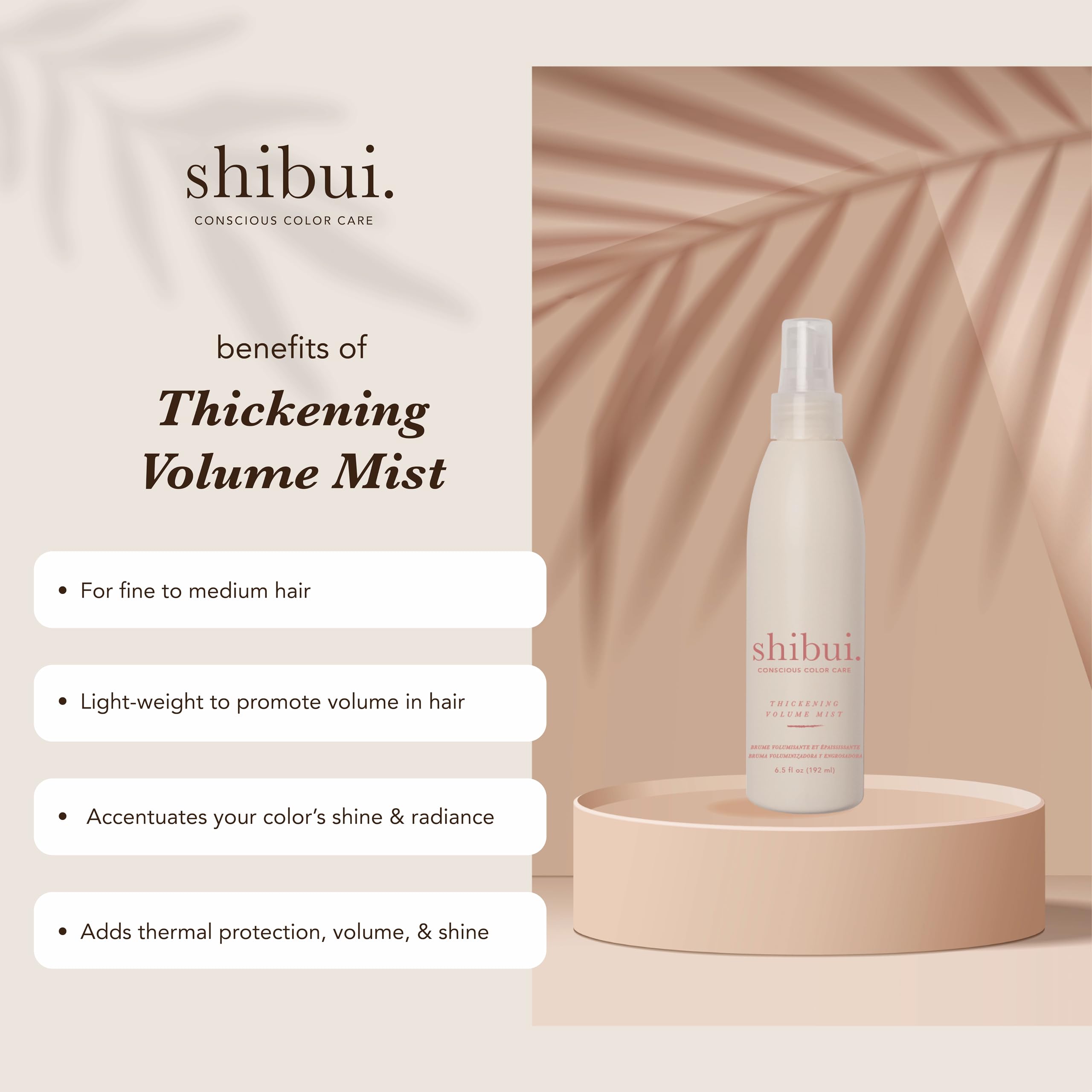 SHIBUI Thickening Volume Mist spritz demonstrates easy application for bounce.