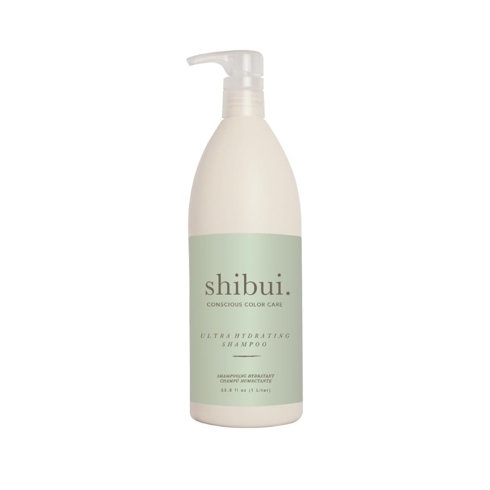 SHIBUI Ultra Hydrating Shampoo bottle with Camellia oil promotes vibrant color and moisture