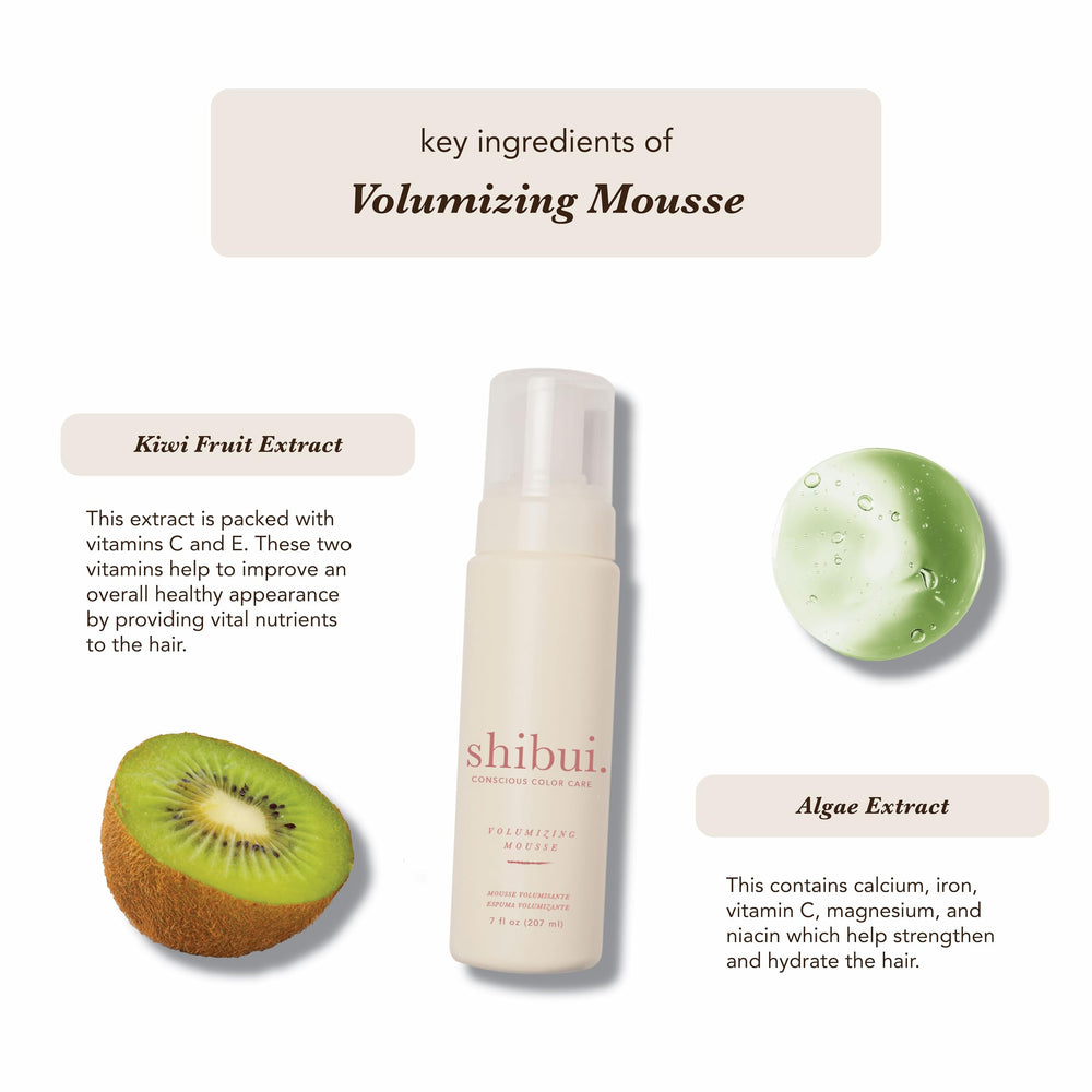 SHIBUI Volumizing Mousse on fine hair at the roots delivering root-volume and lift.