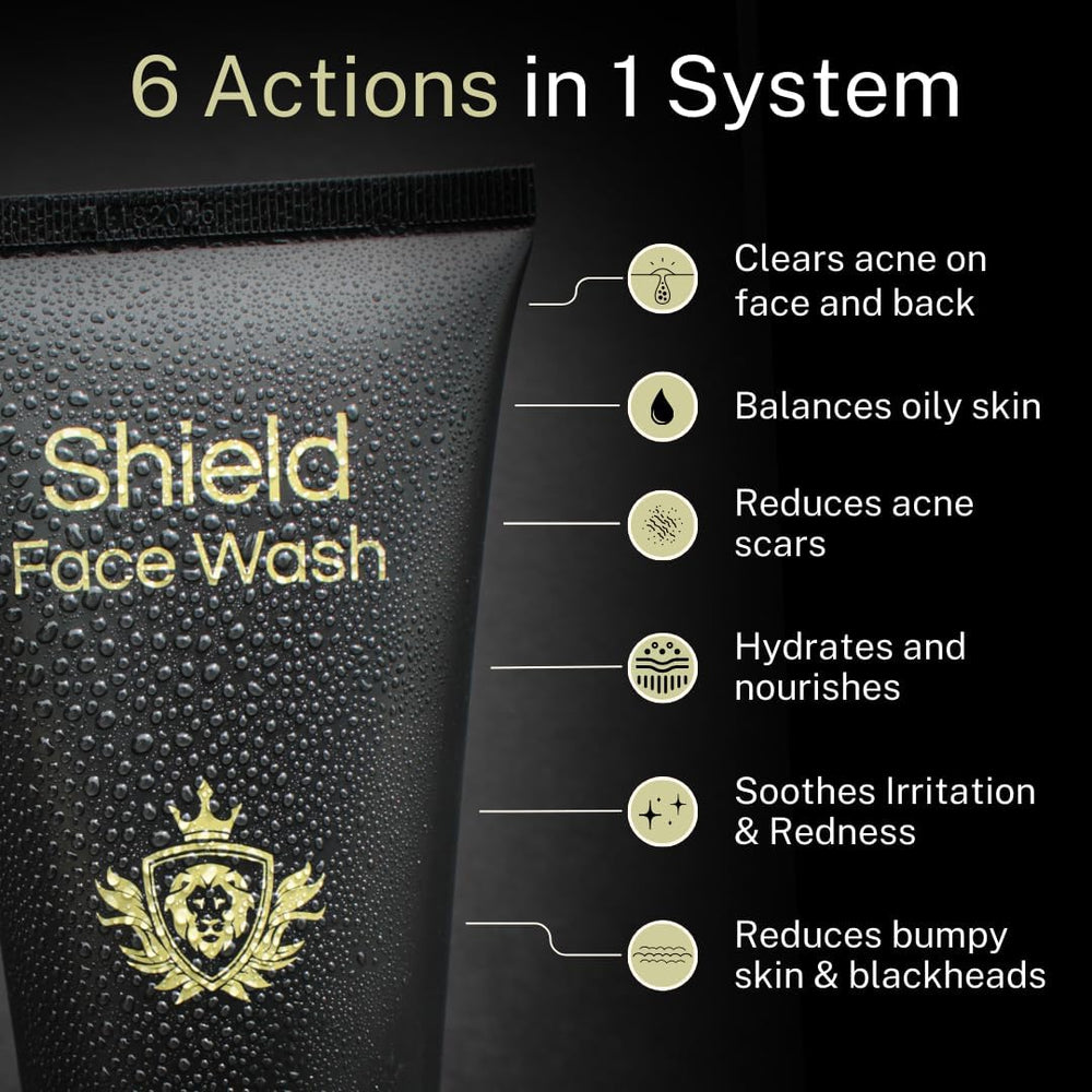 Shield acne system moisturizer jar shows hydration to reduce dryness and irritation.