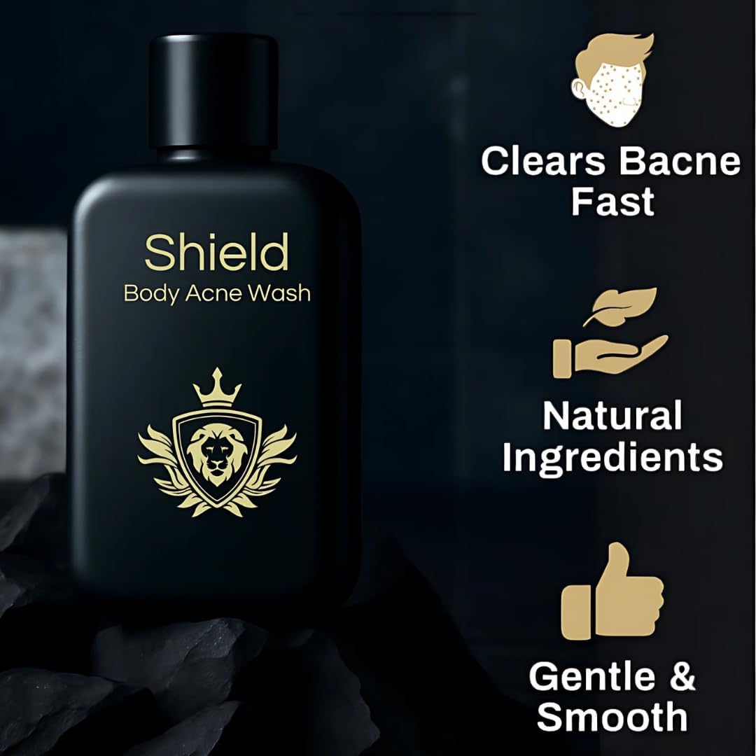 Shield body acne wash chest view promoting smoother skin