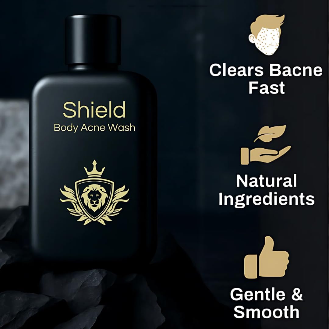 Shield body wash post-gym rinse highlights refreshed, clean feeling