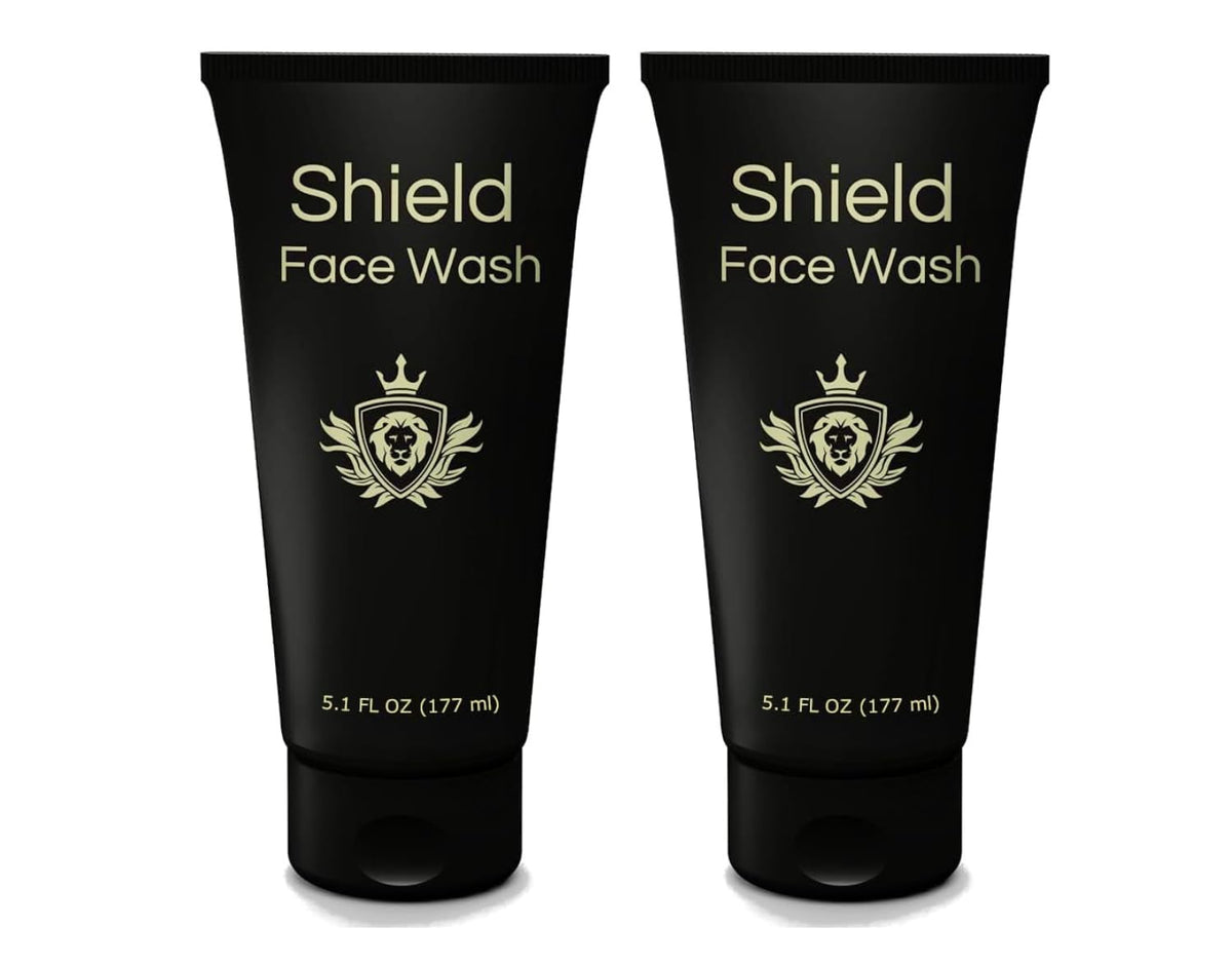 Shield Face Wash bottle with unscented gel for daily deep-clean