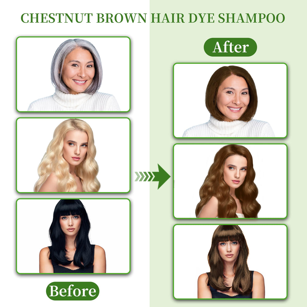 SHIHUANUO Chestnut Brown color swatch shows lasting shade.