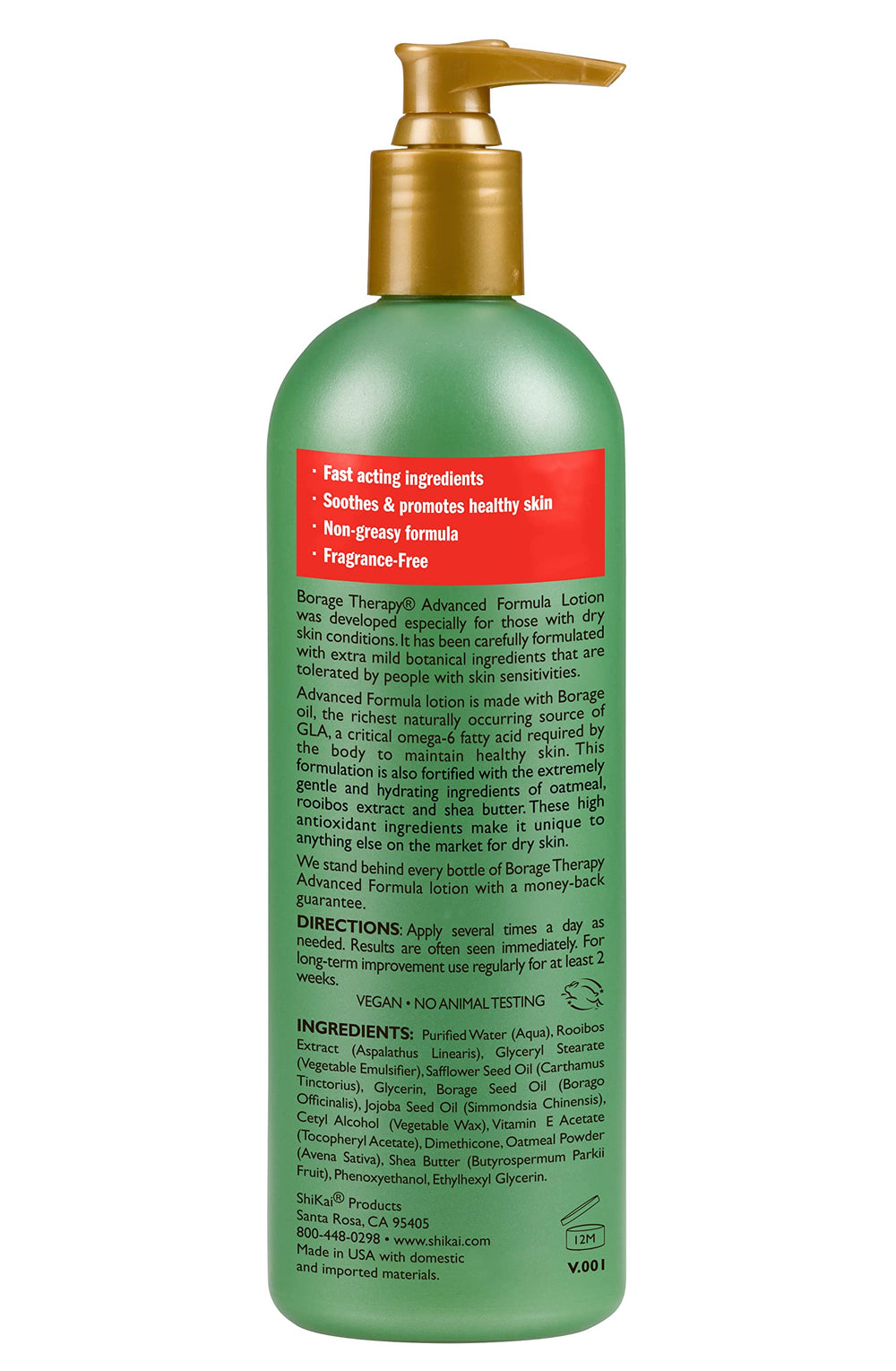 ShiKai Borage Therapy hands applying lotion demonstrates soothing daily use