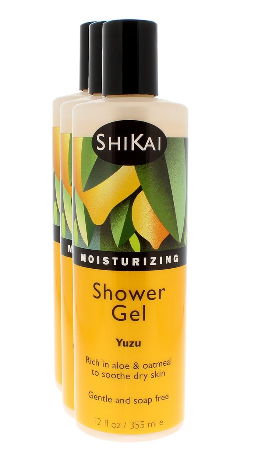 ShiKai Daily Moisturizing Shower Gel yuzu bottle-front view for soft, hydrated skin.