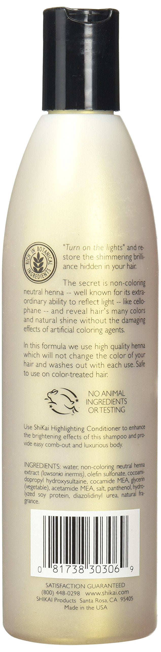 ShiKai Henna Gold Highlighting Shampoo close-up demonstrates smooth lather for luminous, vibrant highlights