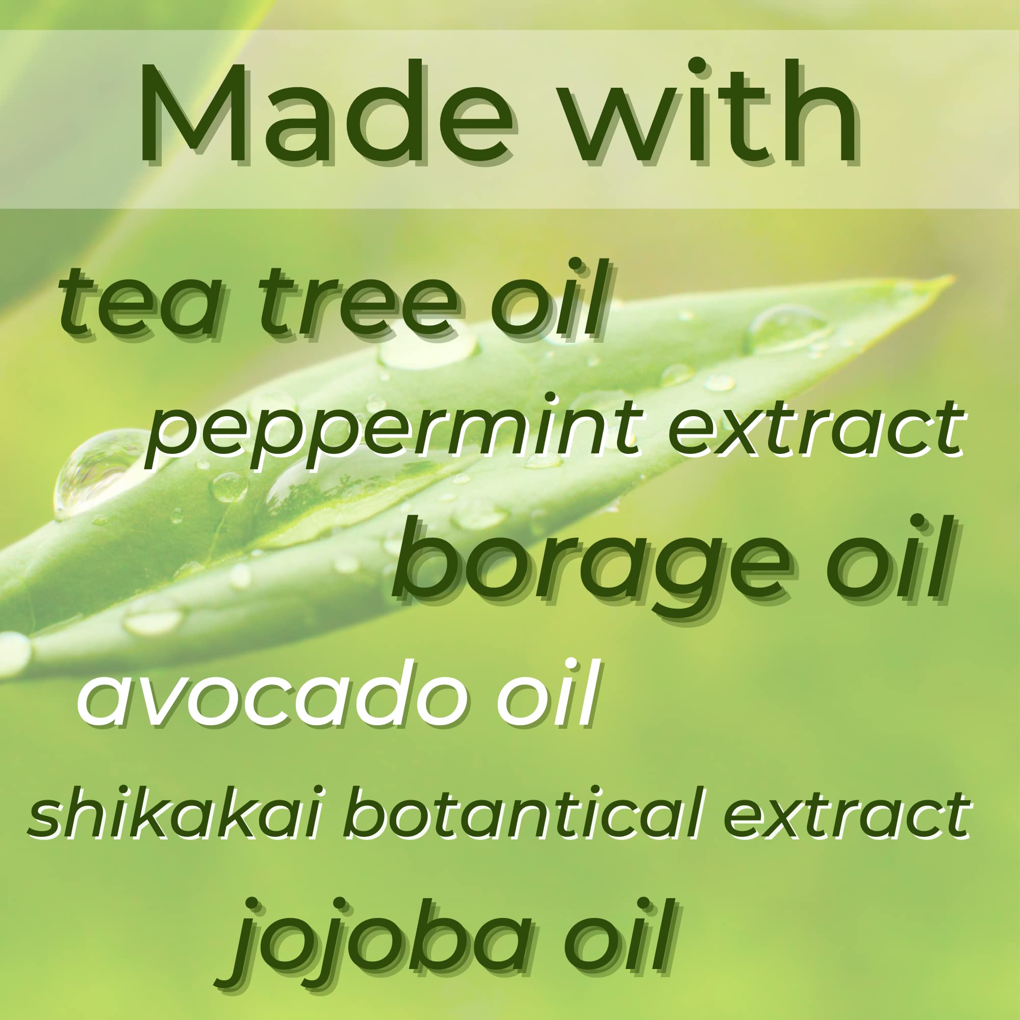 ShiKai Tea Tree Conditioner on bathroom shelf highlighting peppermint and tea tree blend