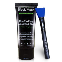 SHILLS charcoal mask for men peel-off removal close-up for deep cleansing.
