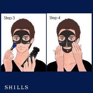 SHILLS charcoal mask packaging display with bamboo charcoal and natural ingredients