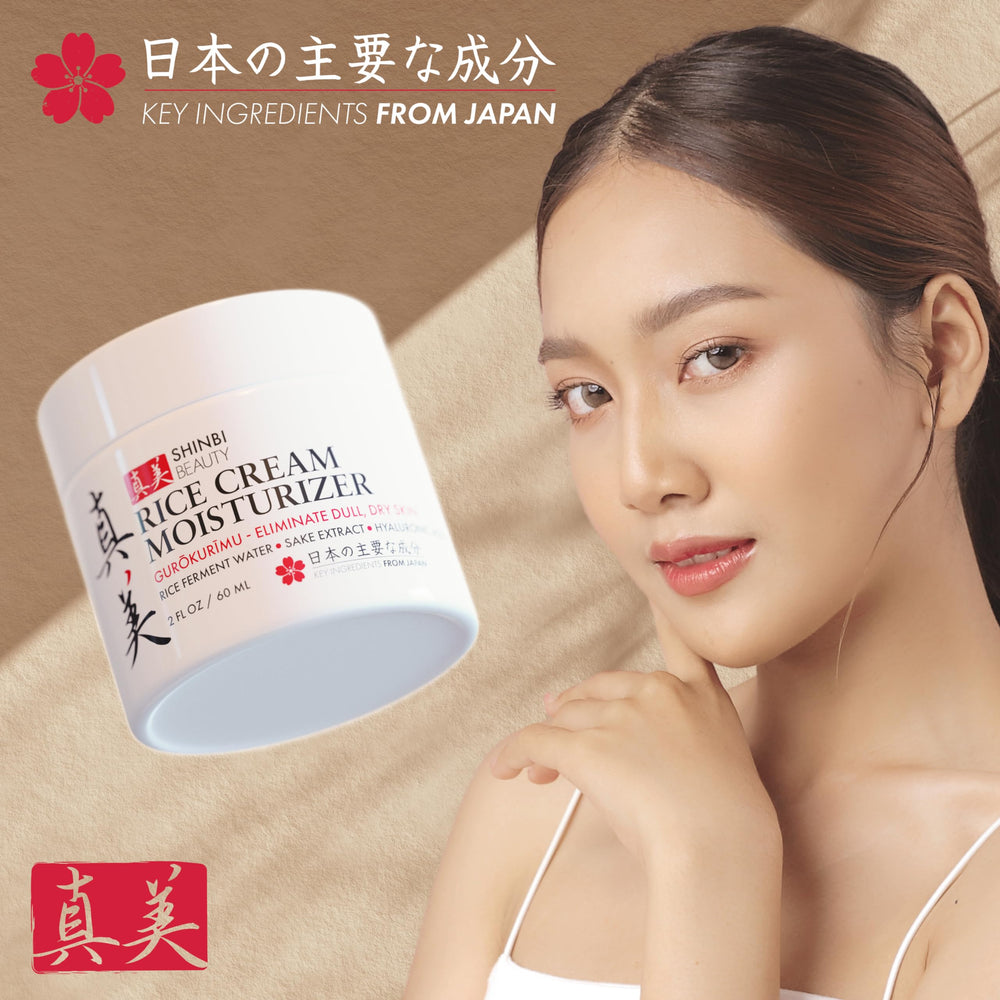 Shinbi Beauty Japanese skincare routine shot, conveying ritual-inspired pampering and glow