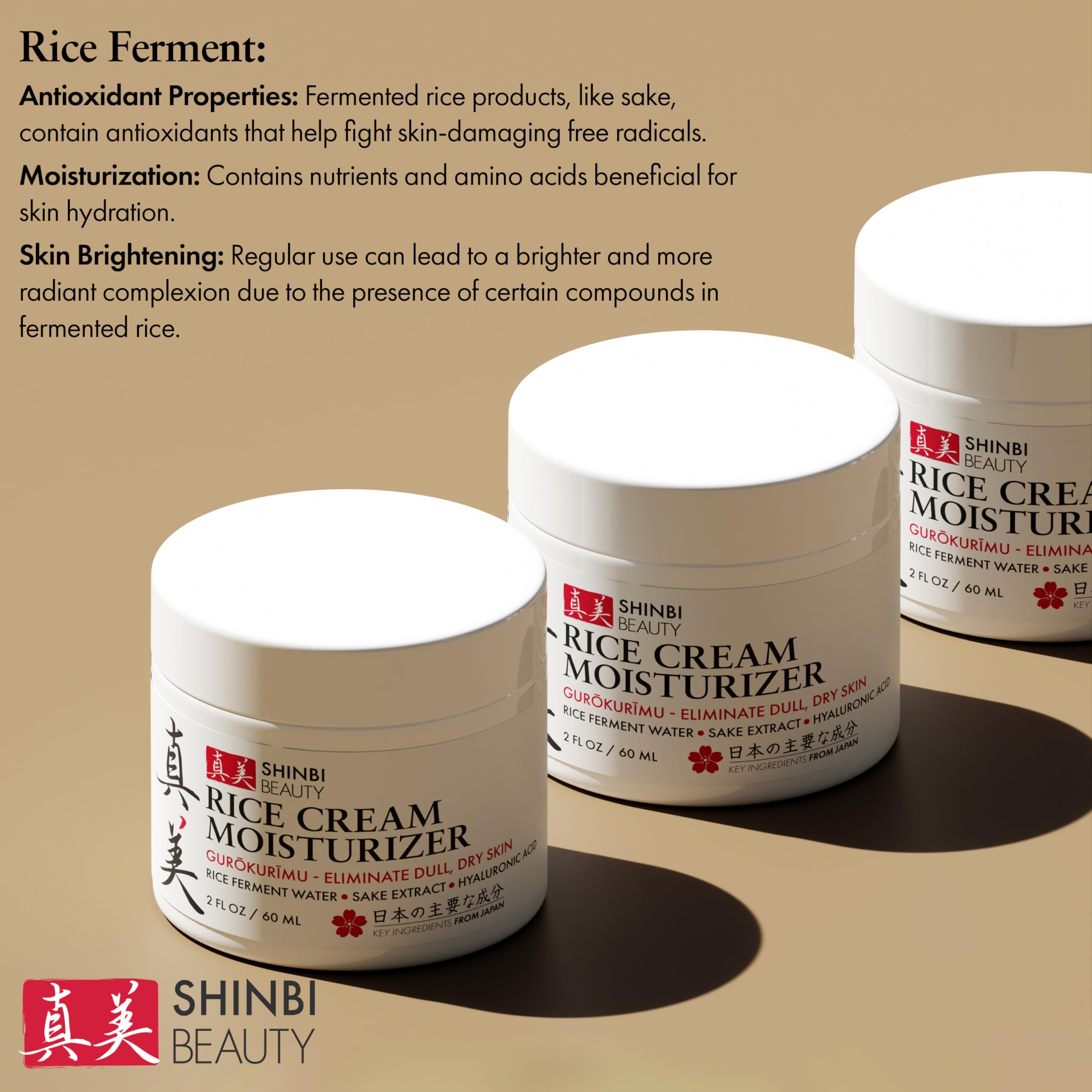 Shinbi Beauty sake extract detail hints at gentle exfoliation and moisture