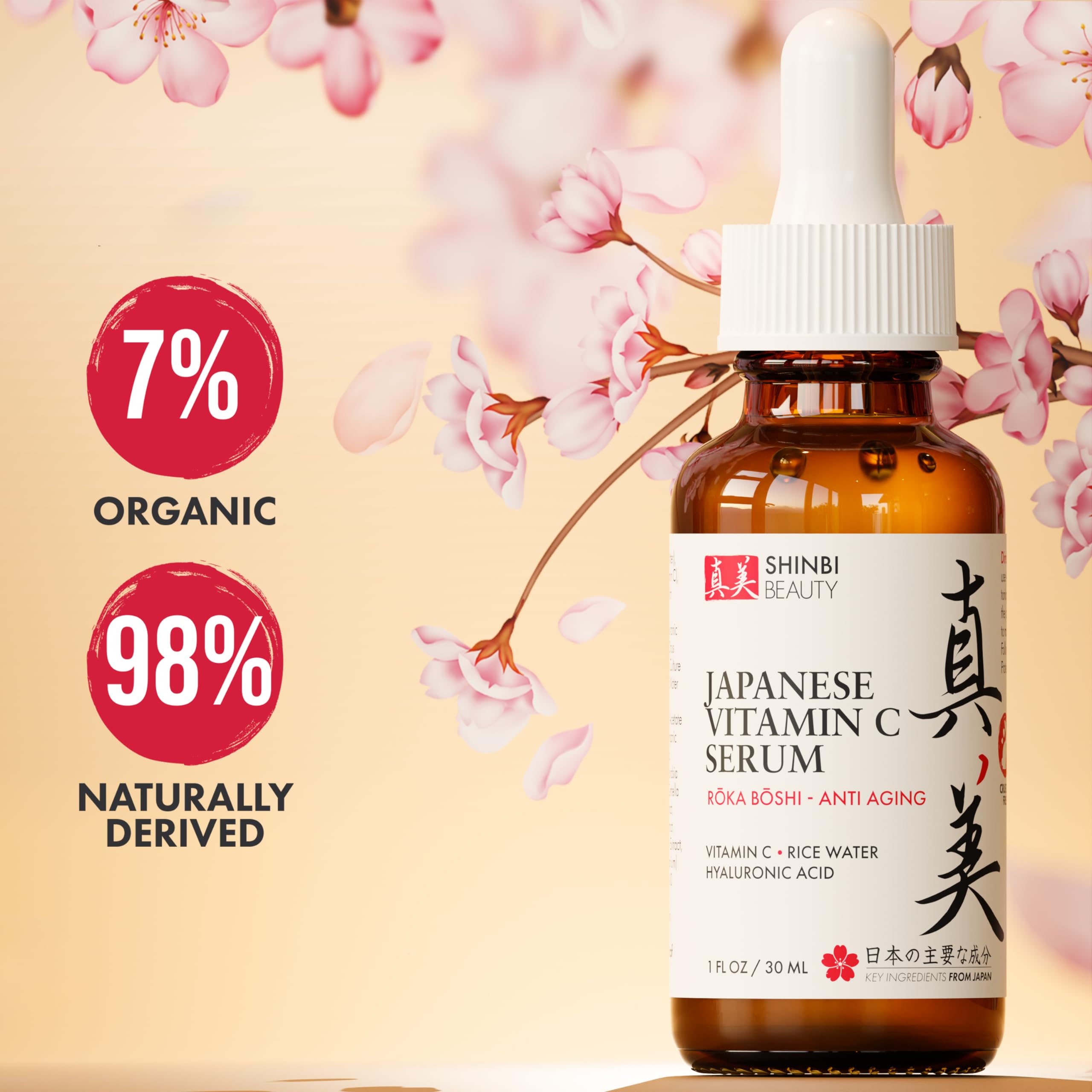 Shinbi Beauty hyaluronic acid serum dropper highlighting deep hydration.
