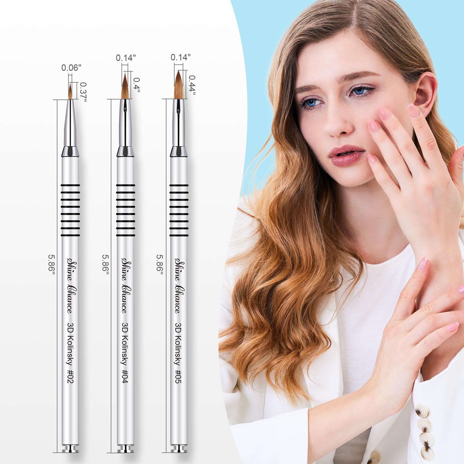 Shine Chance 3D nail brush size 5 delivers smooth acrylic strokes.