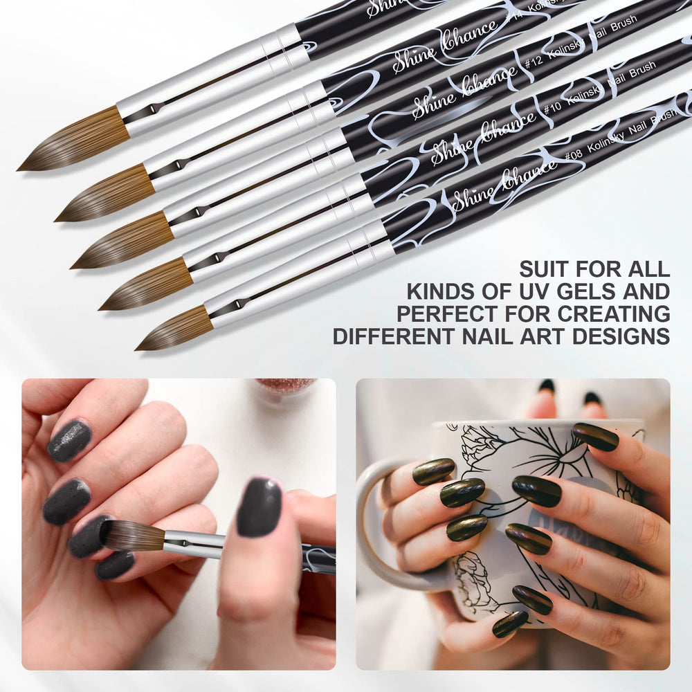 Shine Chance nail art detail strokes image demonstrates precise lines for artistry.