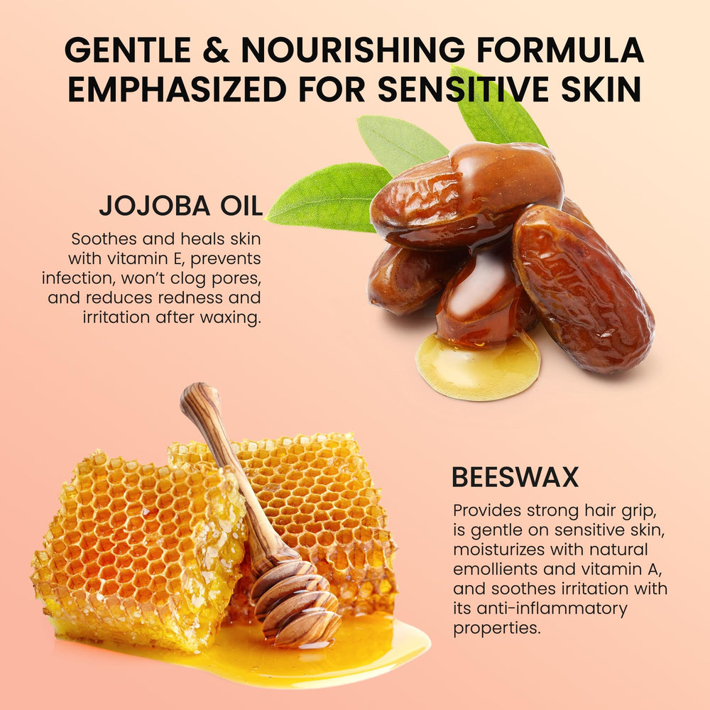 Close-up of ShineMore wax strip with beeswax and shea butter for nourished skin.