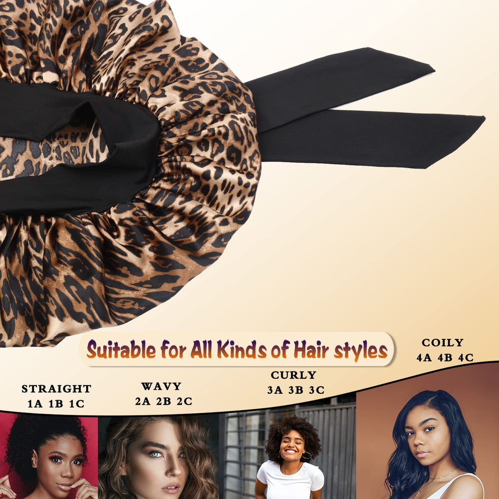 SHINEONME wide-band satin bonnet demonstrates 2.4-inch stretch band