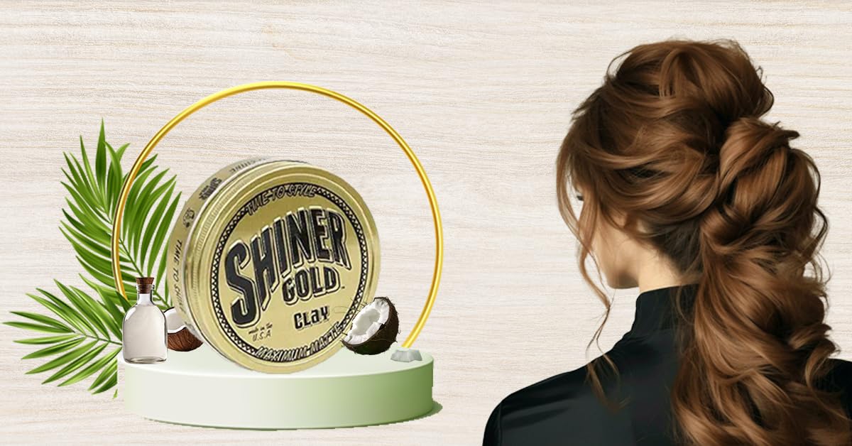 Shiner Gold Clay Pomade being worked into hair for a controlled, sculpted look.