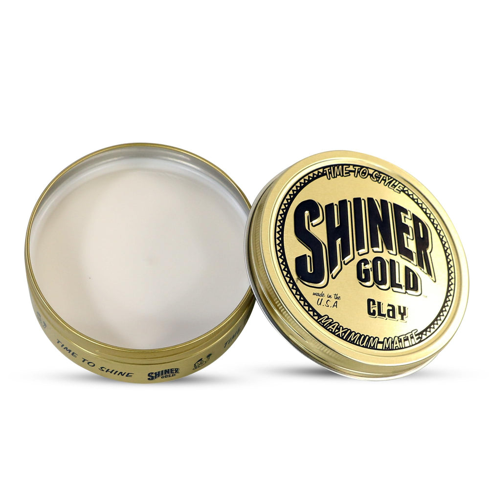 Shiner Gold Pomade coconut scent bottle emphasizes premium grooming