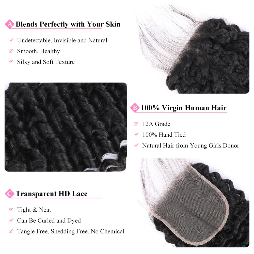 Shining Girl 5x5 deep-wave closeup highlights baby hairs for natural finish.