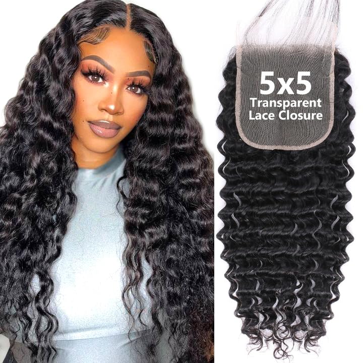 Shining Girl 5x5 HD lace closure closeup shows invisible lace for seamless blend.