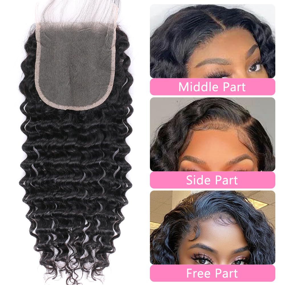 Shining Girl closure side part showcases flexible styling options.
