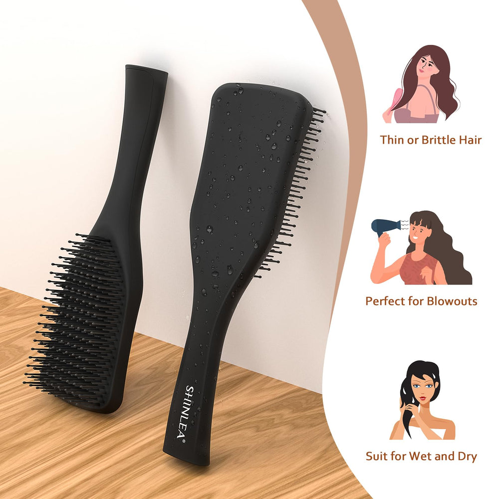 SHINLEA detangler brush dual-textured-handle delivers comfortable grip during styling.