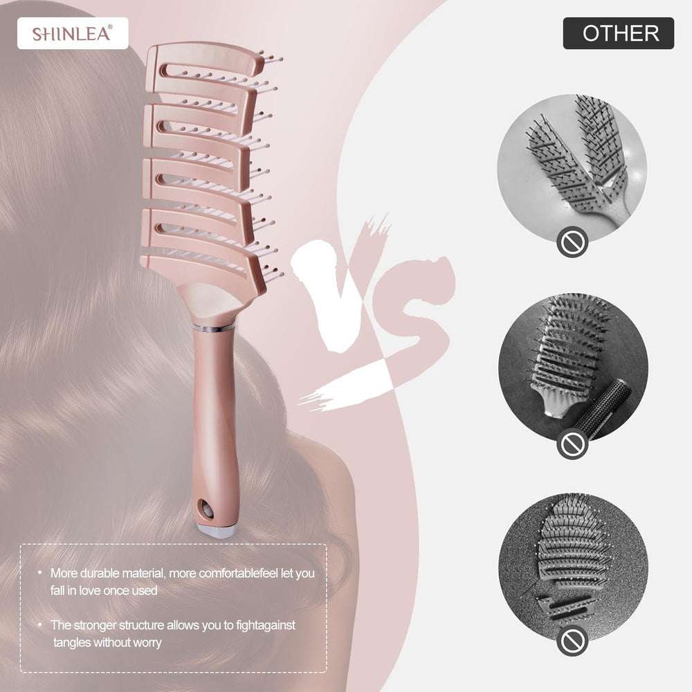 SHINLEA lightweight handle provides secure grip for wet-hair styling.